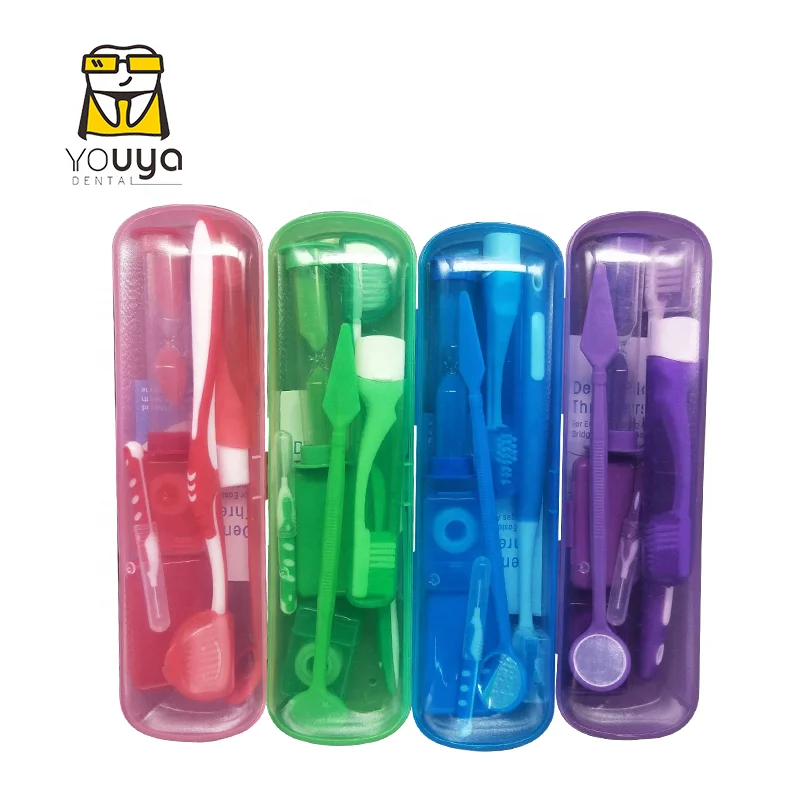 Colorful Dental Orthodontic Oral Care Kit Orthodontic Travel Teeth Cleaning Kit