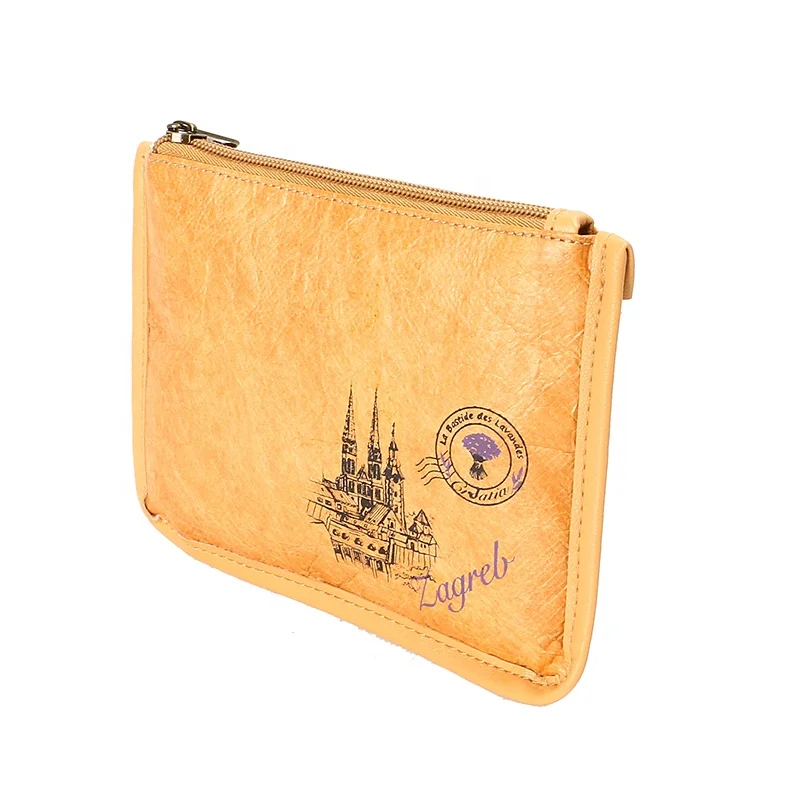 Factory custom durable coin  purse brown wallet  daily life  storage bag Tyvek  paper  waterproof  wallet
