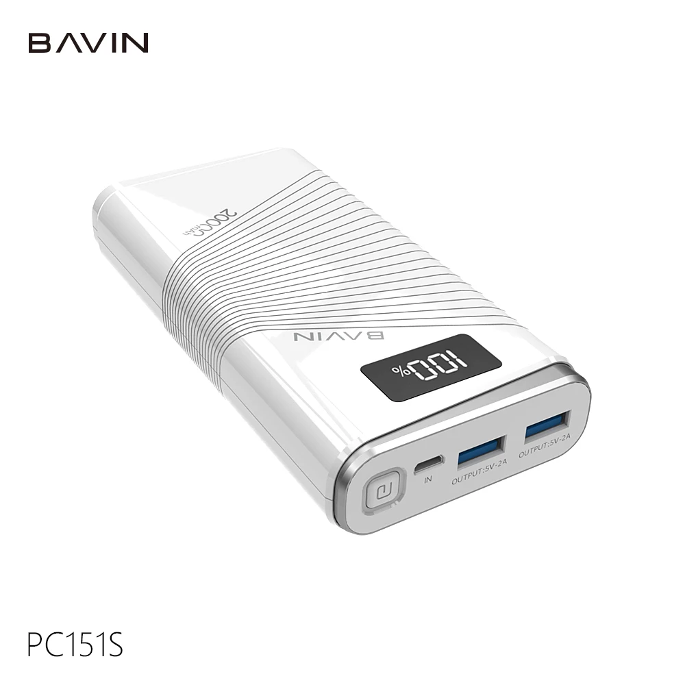 BAVIN Price Ultra large capacity LED Display powerbank 20000mah power banks oem 20000 mah portable power bank For Mobile phone