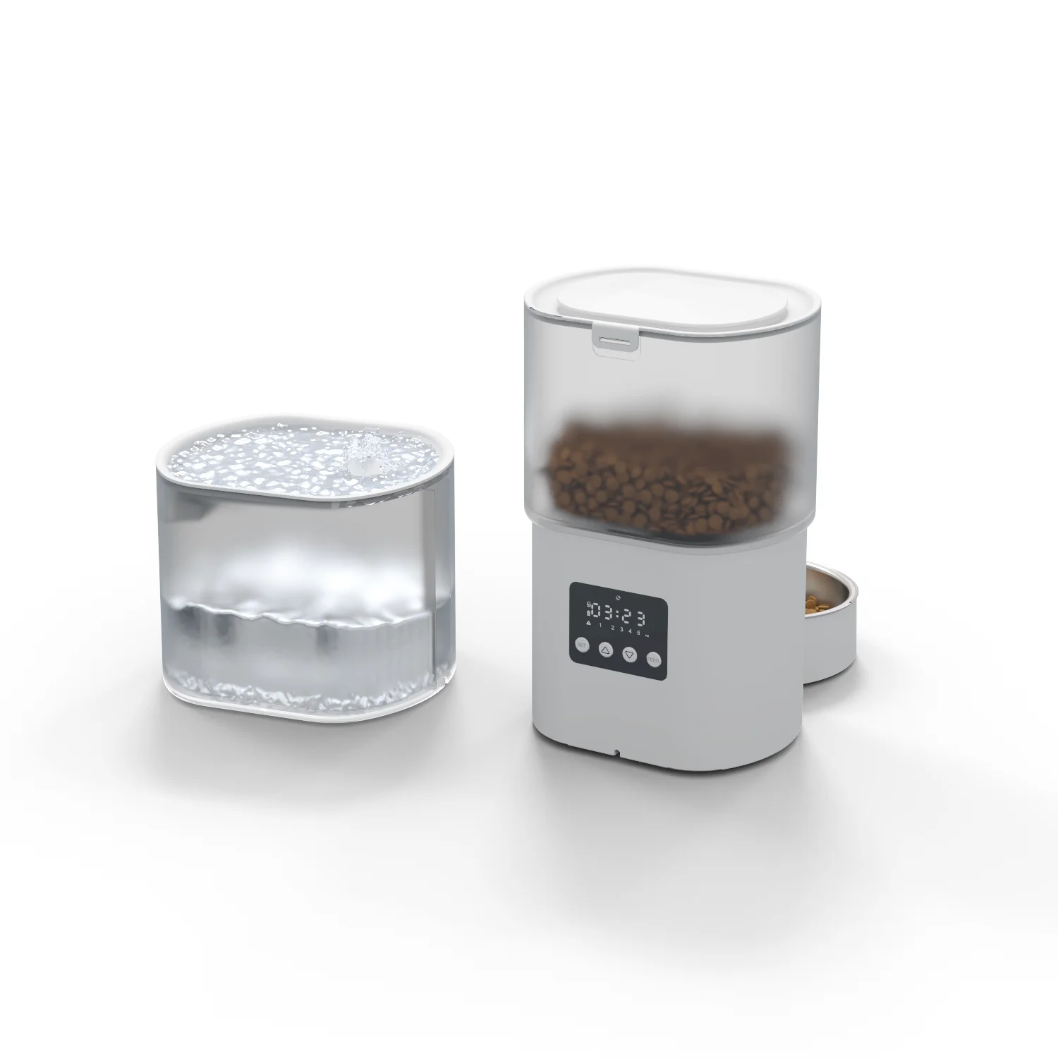 2.5L+3.5L Capacity Automatic Cat Dog Feeder Smart Sensor 2-In-1Tuya Pet Feeder Stainless Steel Bowl