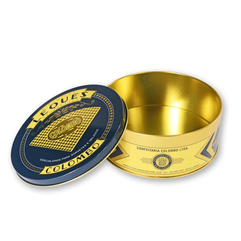 Factory Hot Sell Empty Biscuit Box with Airtight Lid Round Cookie Tin Can