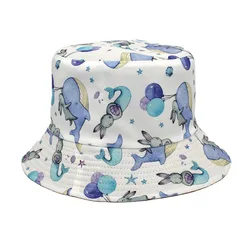 new coming 3 colors available wholesale sea animal printing bucket hats reversible