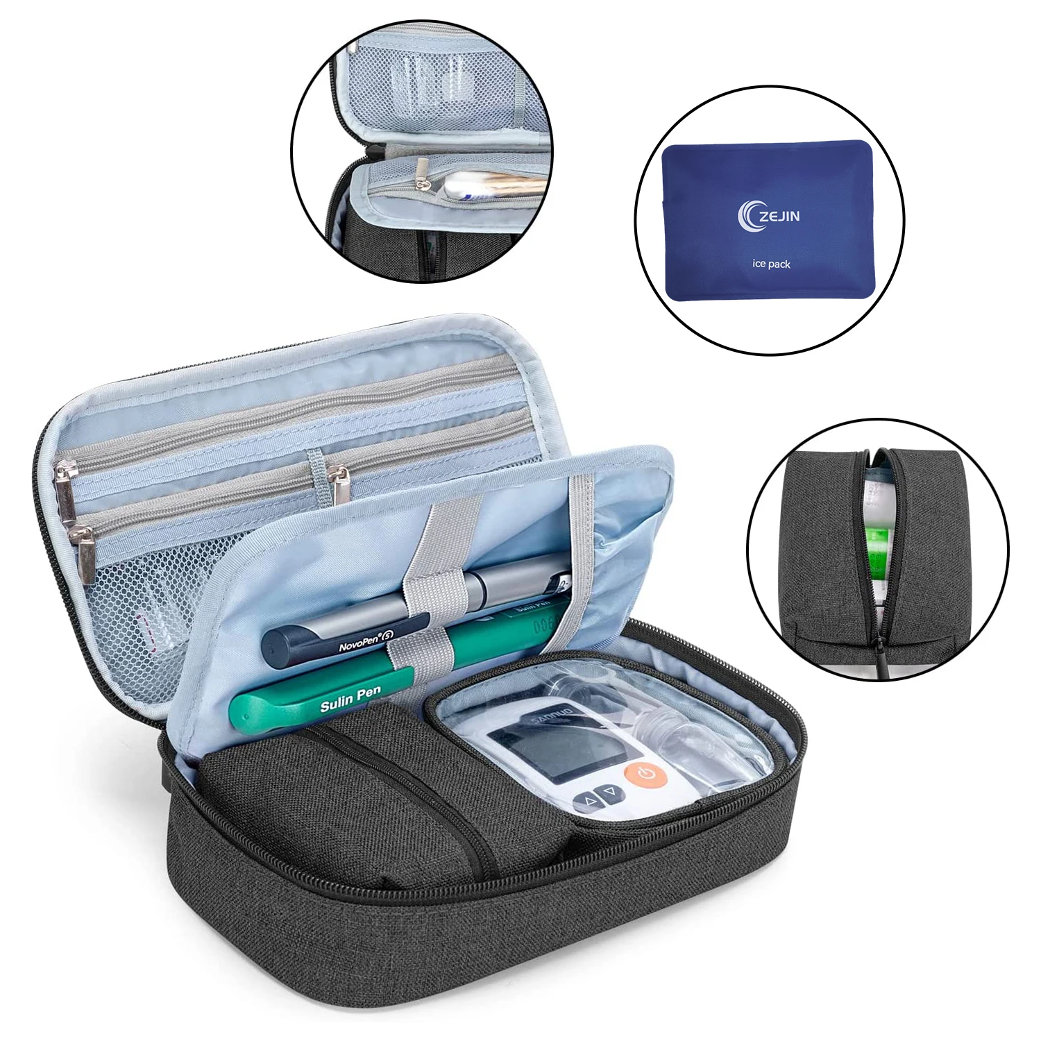 Insulin Cooler Travel Case Diabetic Travel Bag for Insulin Pens Small Insulated Medicine Carrying Case with Approved Ice Pack