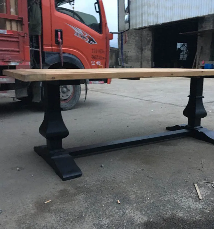 MRS WOODS French Antique rustic Style Reclaimed Wood Dining Table