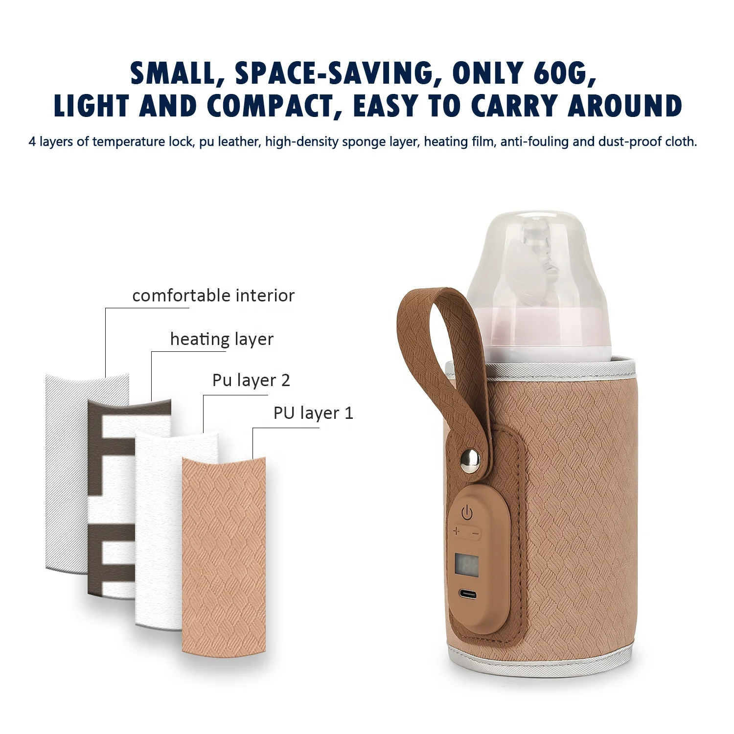OEM ODM USB connect portable car travel milk warmer baby bottle warmer easy to carry long time heat preservation