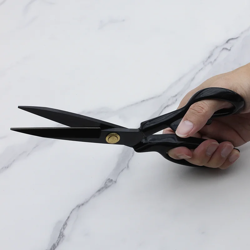 New Style Strong Black Blade Manganese Steel Tailor Scissors Clothing Sewing Leather Handmade Fabric Cutting Wholesale DIY Grade