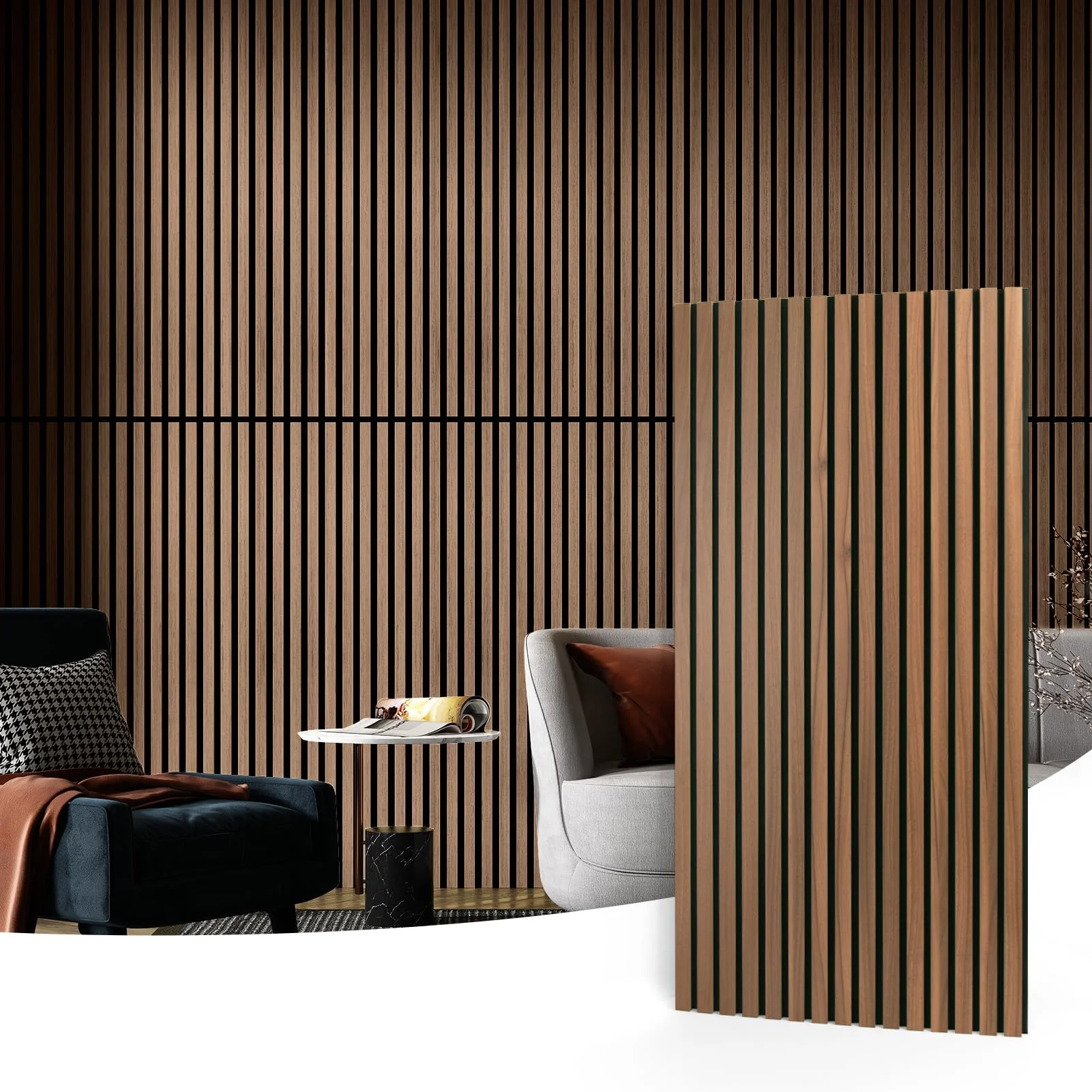Akupanel Acoustic Slat Panel Wood Akustik Panel Wood Modern Interior Sound Proof Wall Decoration Acoustic Wall Panels