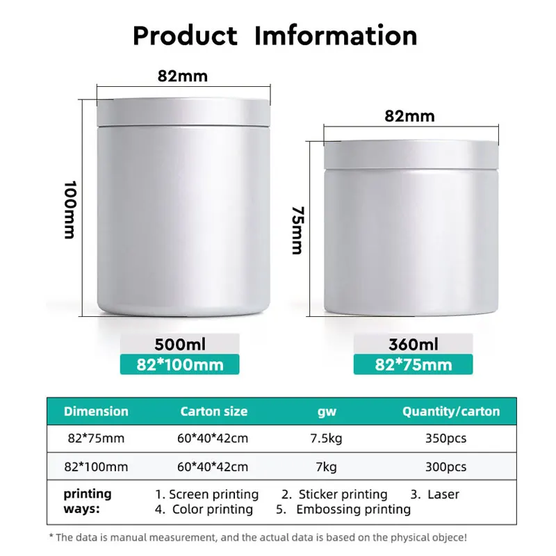 customized printed logo luxury metal packing tin can box for health product food grade aluminum container for powder