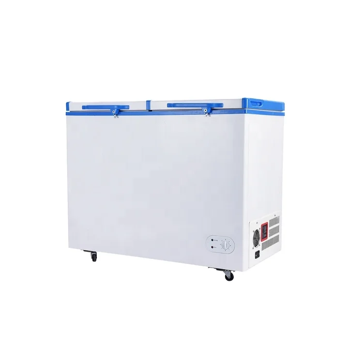 AC/DC horizontal 268 liters ice cream ice lolly fish chicken beef double door double room solar fridge chest freezers