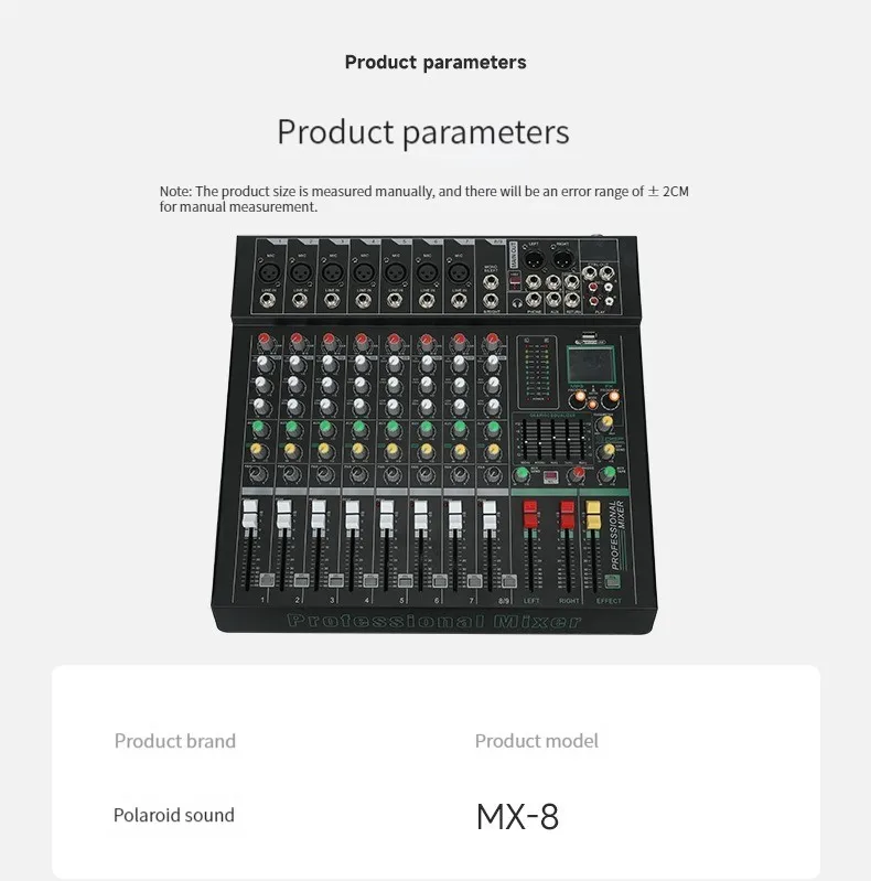 TEBO MX8 8 channels studio usb blueteeth  audio mixer home party dj controller mixing
