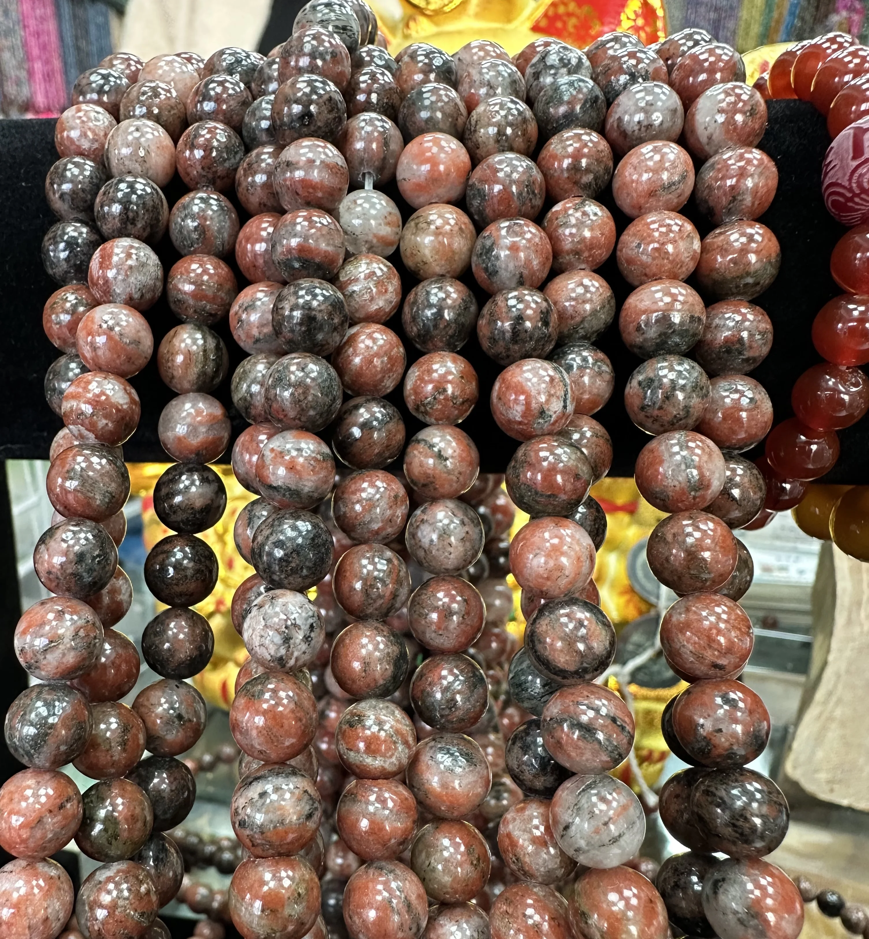 Wholesale Natural Stone Polished Loose Round Beads Pink Strawberry Quartz Crystal For Diy Bracelet Jewelry Making