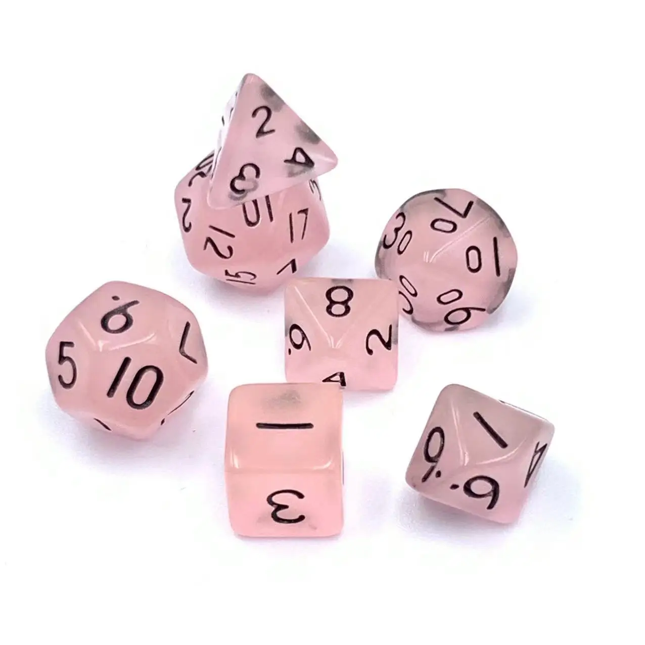 New Custom acrylic digital logo printed d4 d6 d20 mini miniature dice set polyhedron games dice tray For Role Playing Games
