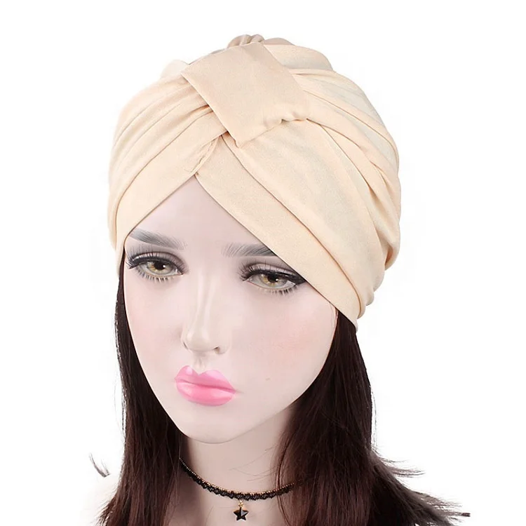 New Style Head Wrap Hijab Women Bandanas Chemo Girls Stretch Turban Hat Adults Muslim Prayer Cap Muslime Women Boonet 5 Pcs JH