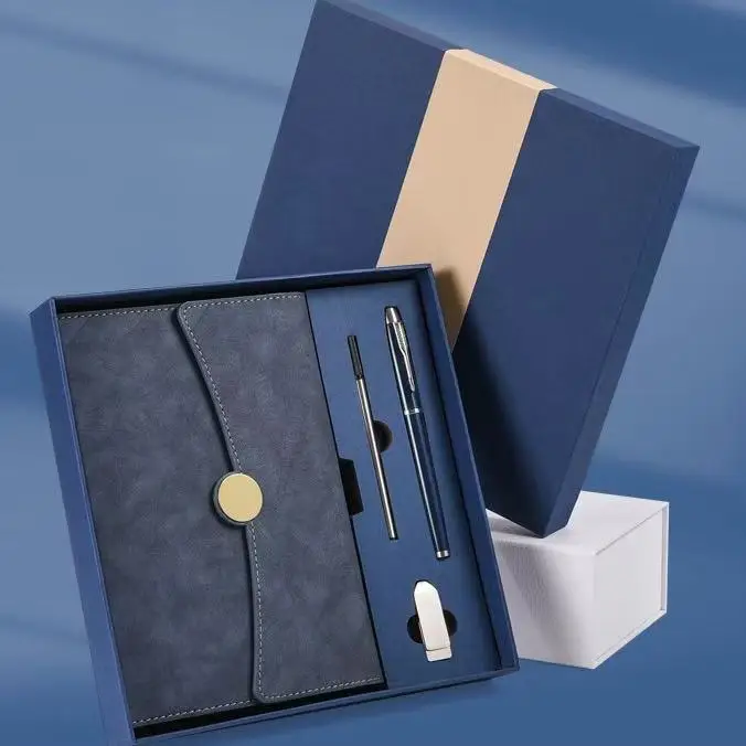 Customized A5 Notebook USB Drive Gift Set for Employees Office Pen Box Souvenir Corporate Promotions