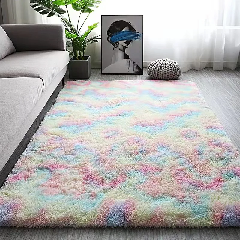Alfombras para Salas Fluffy Shag Large Fuzzy Plush Soft Area Rug tie-dye Shaggy Carpets for Bedroom Nursery Home Decor Aesthetic