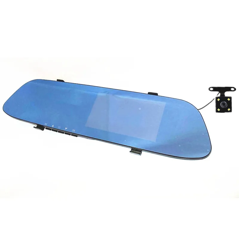 Full HD 1080P Vehicle Blackbox DVR 4.3inch Dual Lens 1080P Mirror Dash Cam