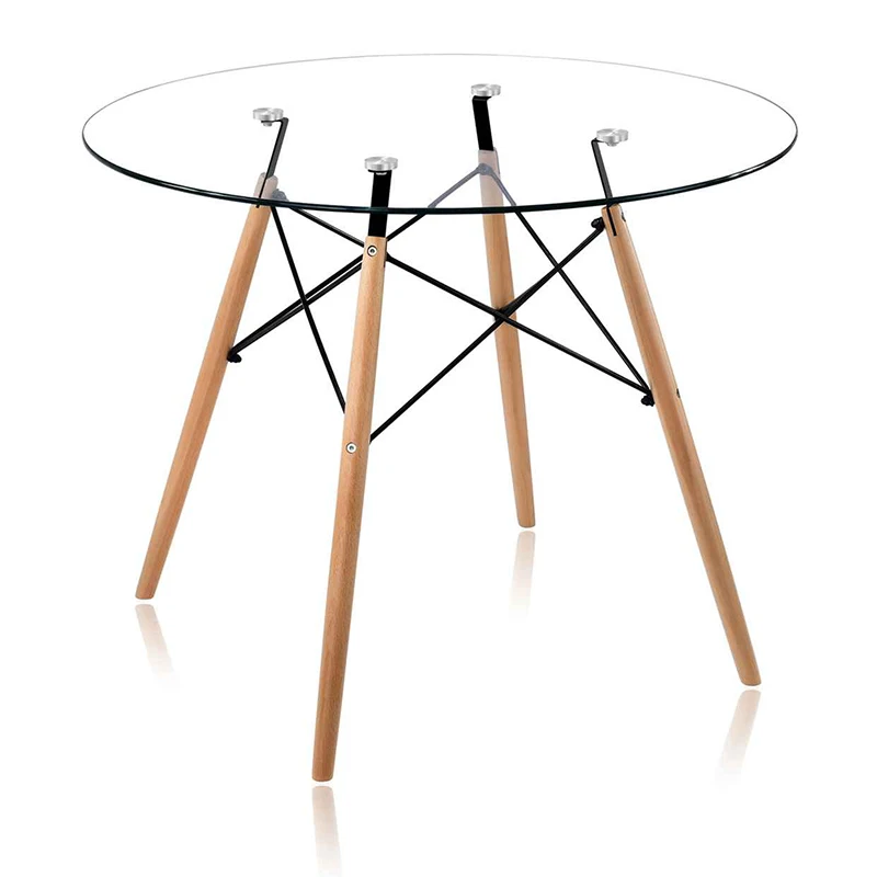 Modern design dining room furniture tempered glass top tables cheap high quality dining table wholesale
