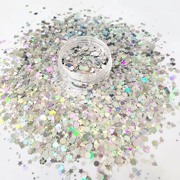 2023 bulk holographic glitter, PET craft chunky, glitter powder for Christmas decoration