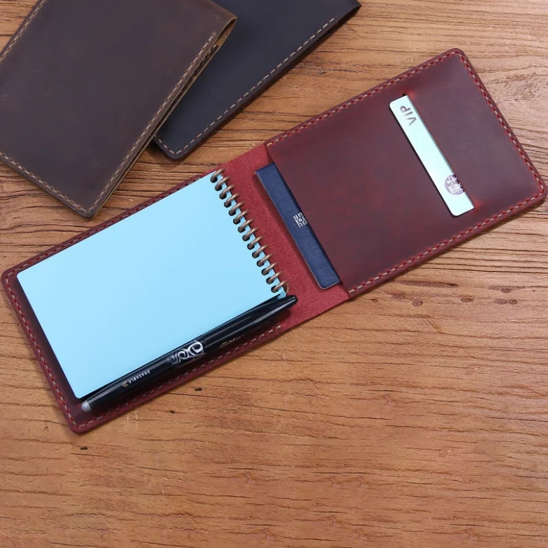 Golf Score Card Holder Personalized Real Leather Notepad Cover Outdoor Sport Score Card Holder Covers