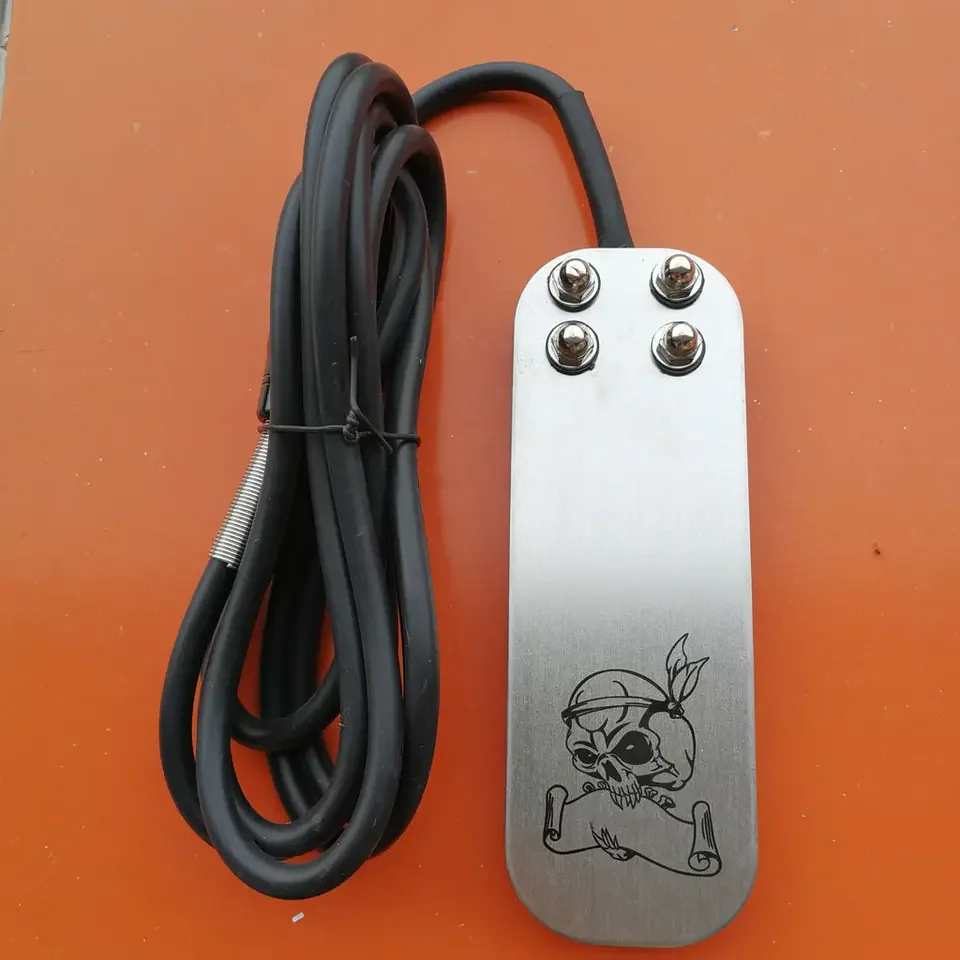 Wholesale Mini Flat Stainless Steel Pedal Tattoo Power Switch Control With Clip Cord Tattoo Foot Pedal For Tattoo Supplies