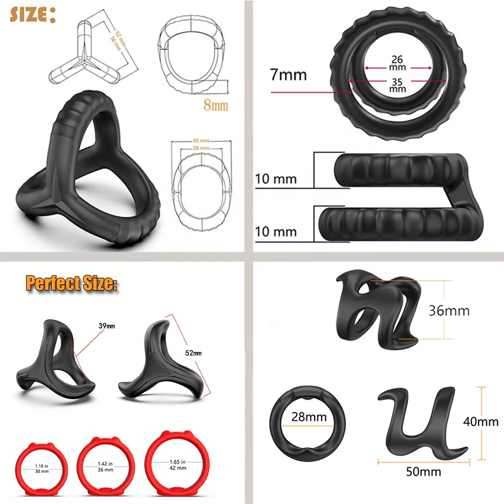 Newest Penis Ring Reusable Silicone Semen Cock Ring Penis Enlargement Delayed Ejaculation Sex Toys For Men Dick Enlarger Rings