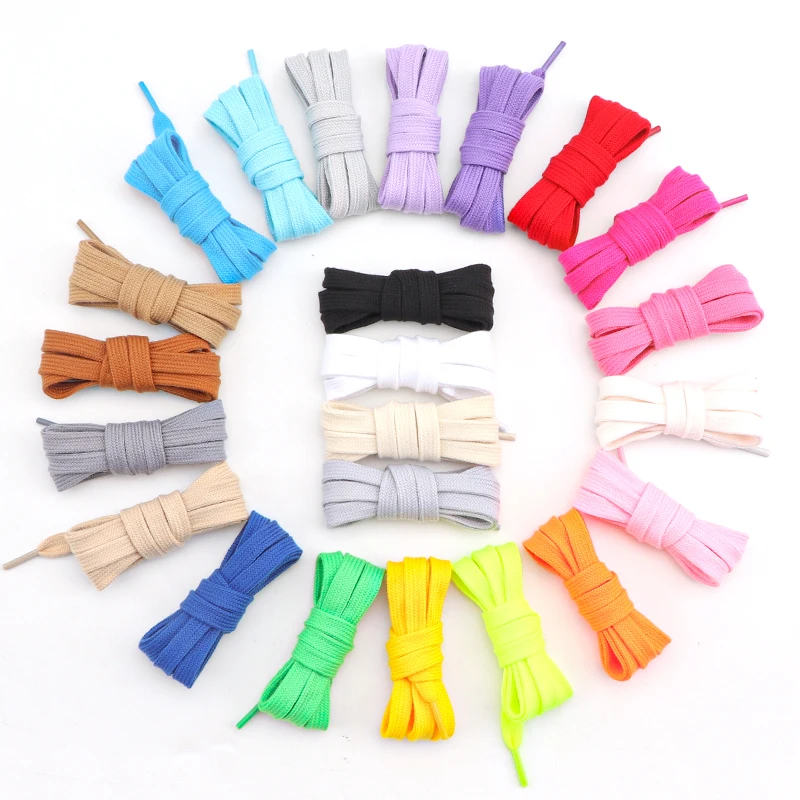 Wholesale shoe laces flat hollow custom printed lace boot sneaker shoe strings laces flat shoelaces for sneakers