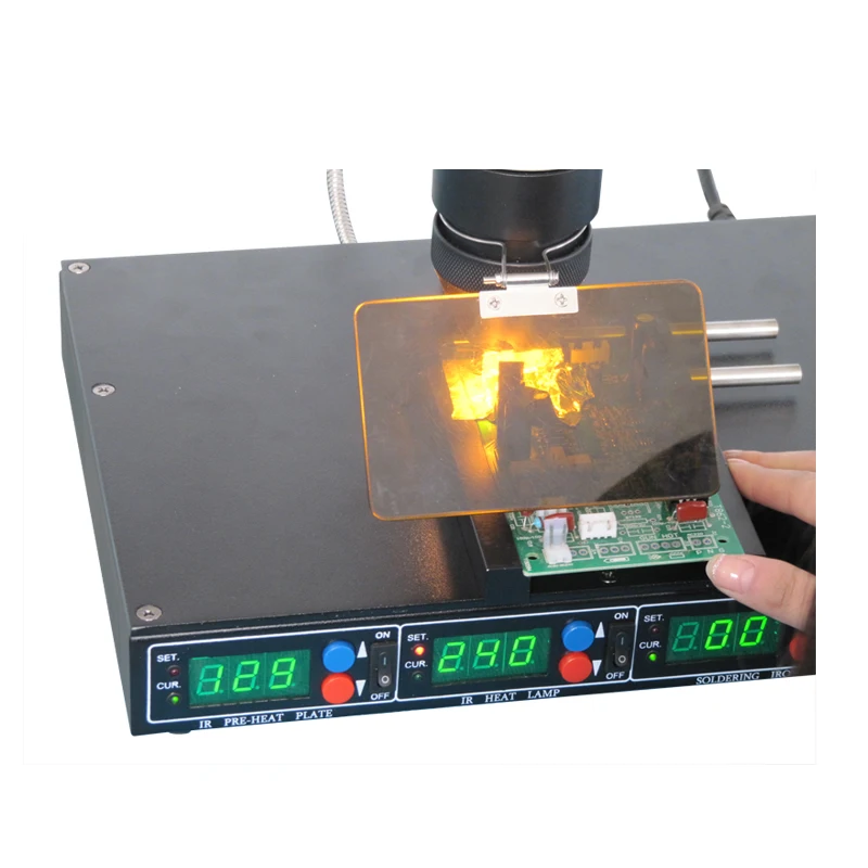 SMD T-862  infrared 3 in 1 BGA rework station with electric iron phone laptop components desoldering and welding machine