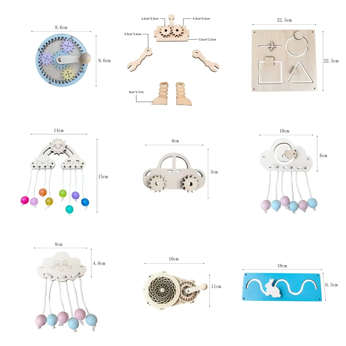 Various Design Busy Board Parts for Toddler, Wooden Montessori Activity Parts Busy Board Details, Sensory Busy Board Accessories
