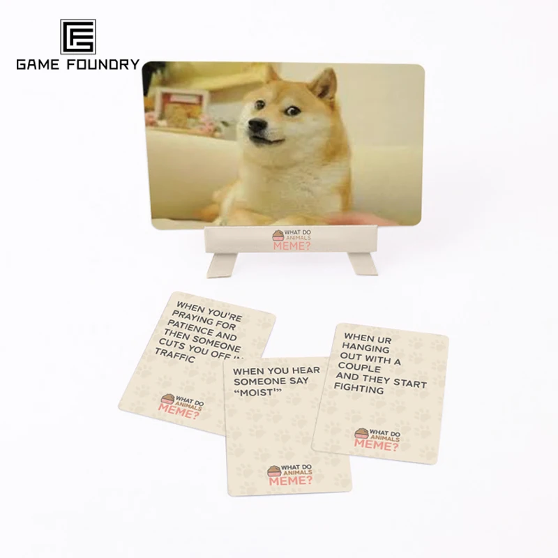 Custom printed text picture family party game interesting what do animal/you meme game