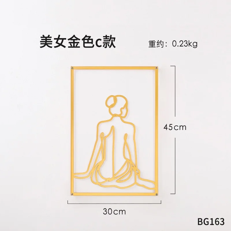 Metal Minimalist Abstract Woman Wall Art Line Drawing Wall Art Decor Single Line Female Home Hanging Wall Art Decor