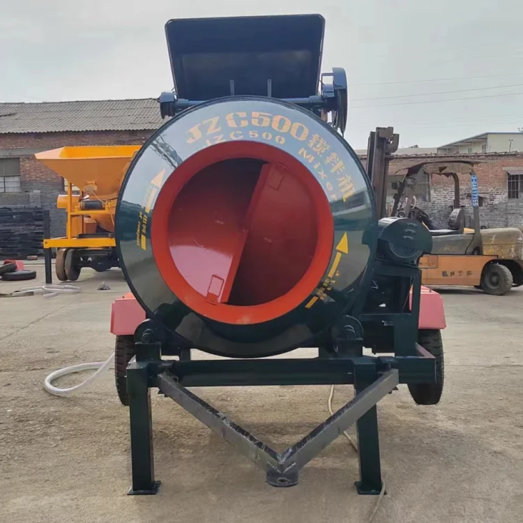 Self-Feeding 350L Electric Cement Mixer Drum Hopper Manual Dischar Diesel Powered Concrete Machine Sale