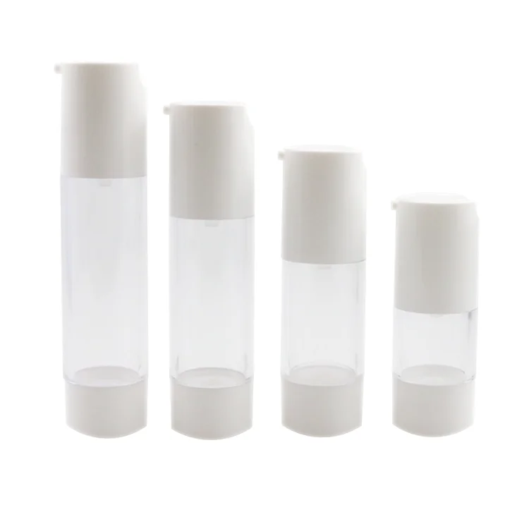 15ml 30ml 40ml 50ml Transparent White PP Plastic Cosmetic Airless Mist Pump Sprayer Bottle Airless bottle