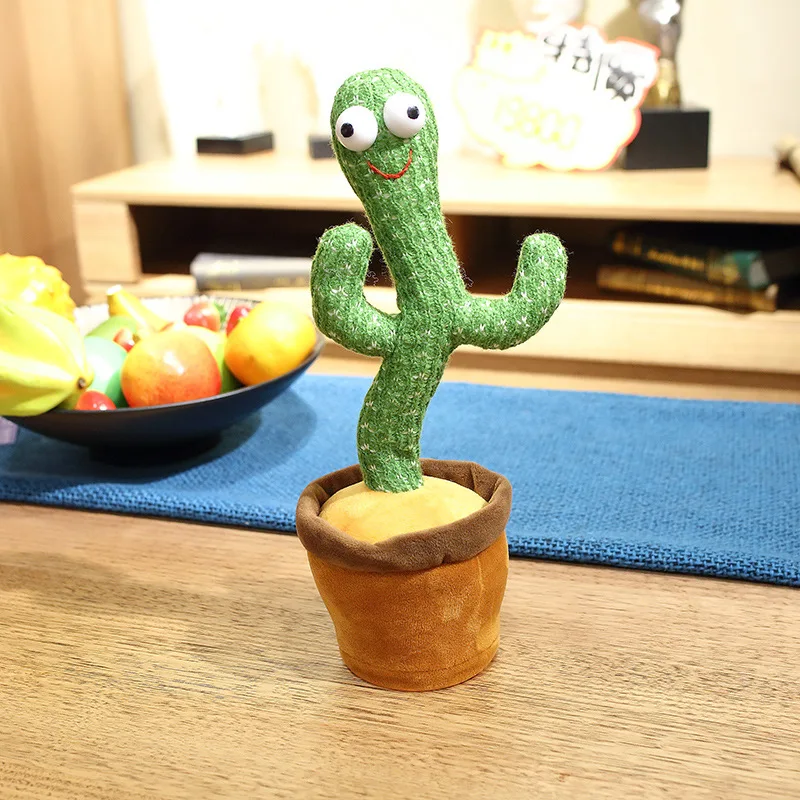 Dancing Cactus Halloween 60 Songs Imitate Voice Repeat Record Plant Plush Toy with Multi-languages for Kids Home Decoration