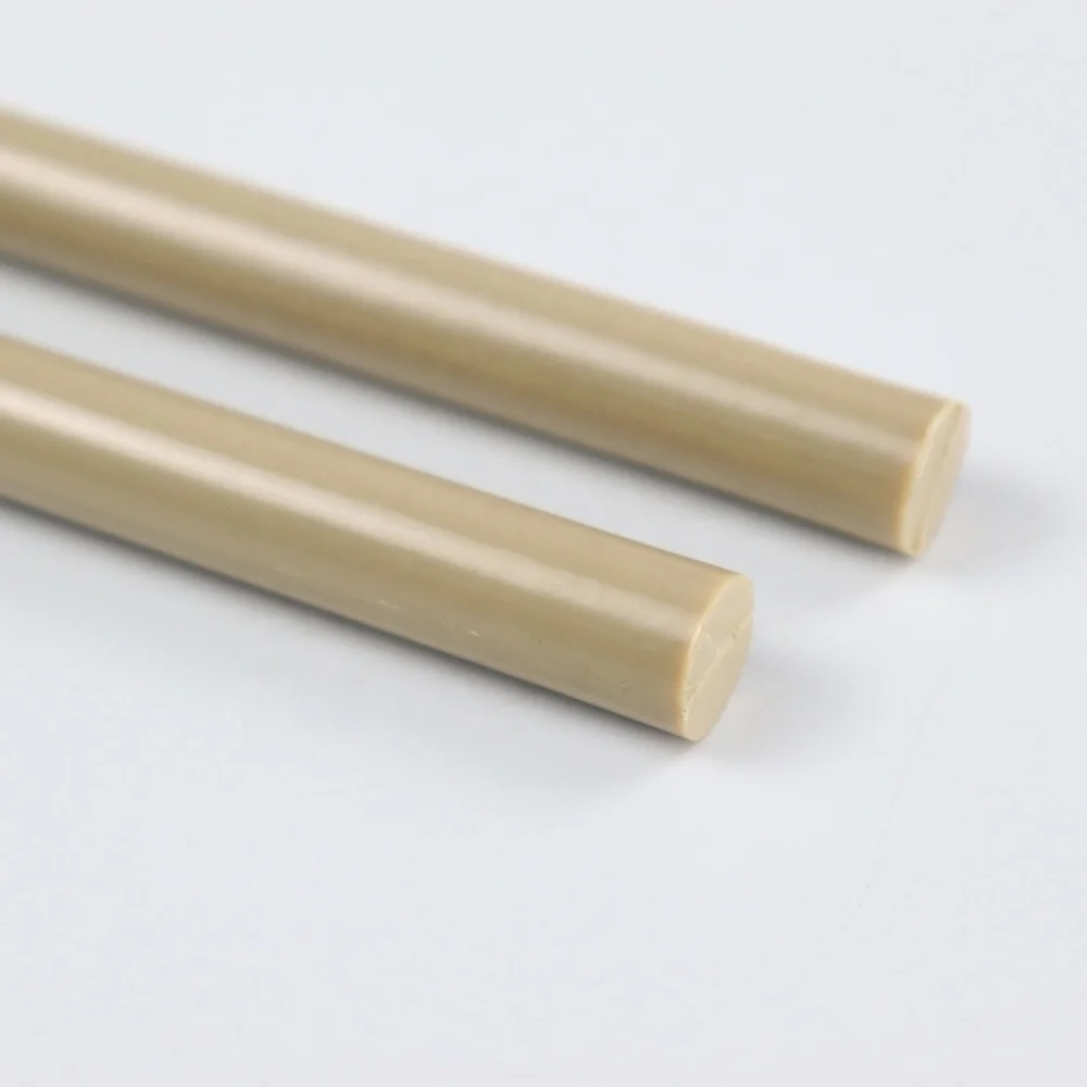 CNC Machining Natural Glass Fiber Filler Reinforced Custom Plastic Rod PPS Rod Bar PEEK Material Rod