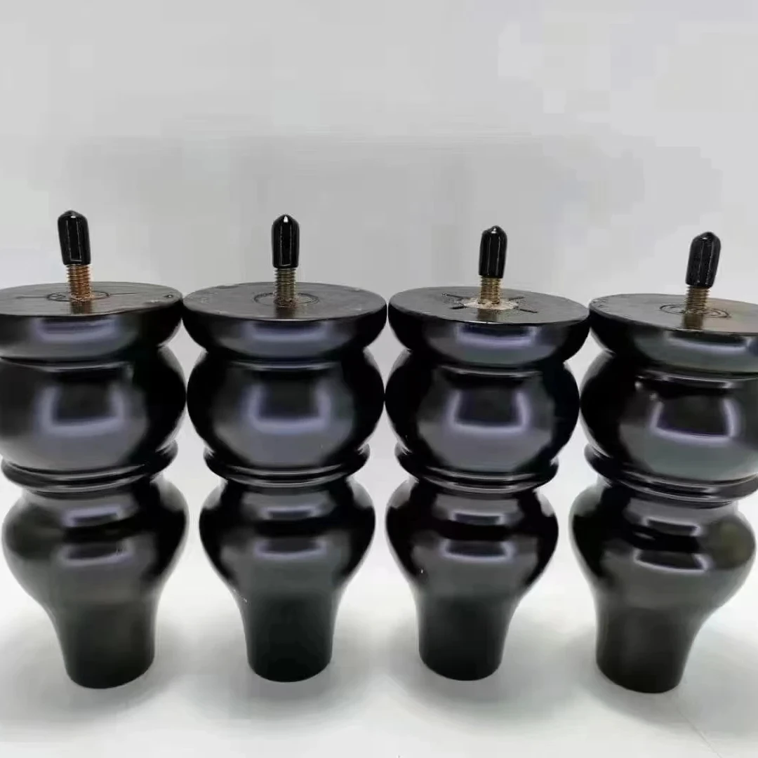 black shiny wood sofa  bed leg base part