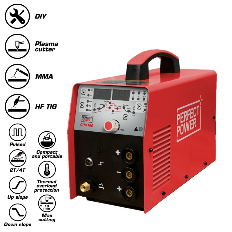 Welder Machines CTM-160P Arc Plasma Cutting Machine Cutter MMA Welding HF TIG Inverter DIY Welders