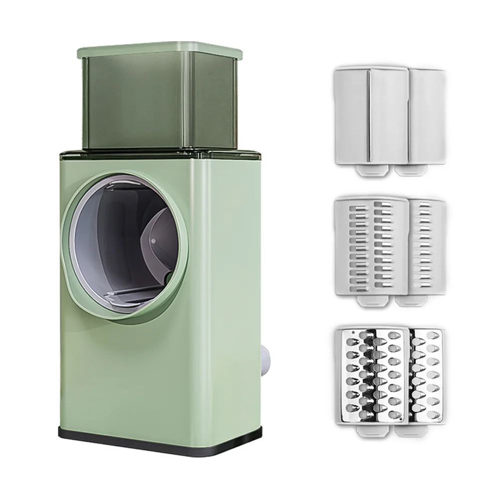 New 6-in-1 Chopper Vegetable Cutting Artifact Hand-Shake Shredding Slicer Large-Capacity Rotary Grater Masher Vegetable Cutter