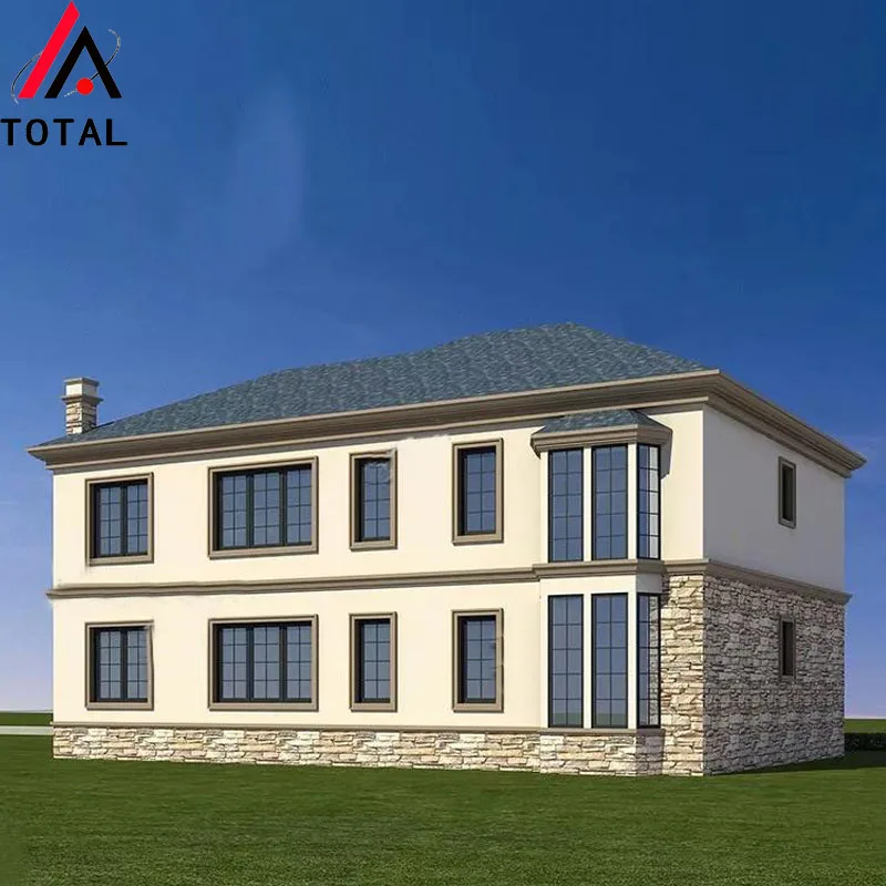 2019 New Design Customized luxury light steel structure villa passive prefab modern house