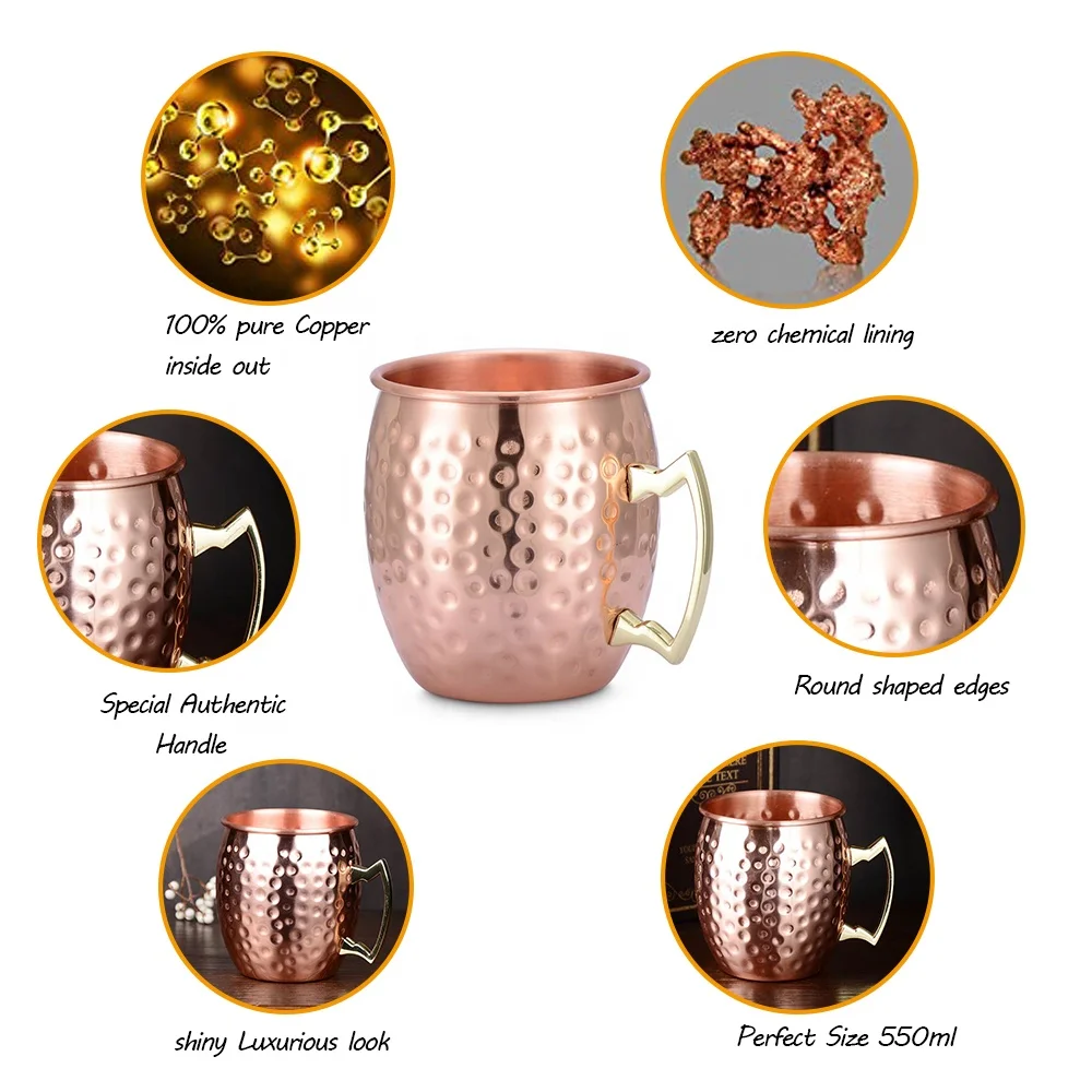 
Amazon Hot Selling Factory Wholesale coffee cup copper cup set moscow mule copper mugs set of 2 