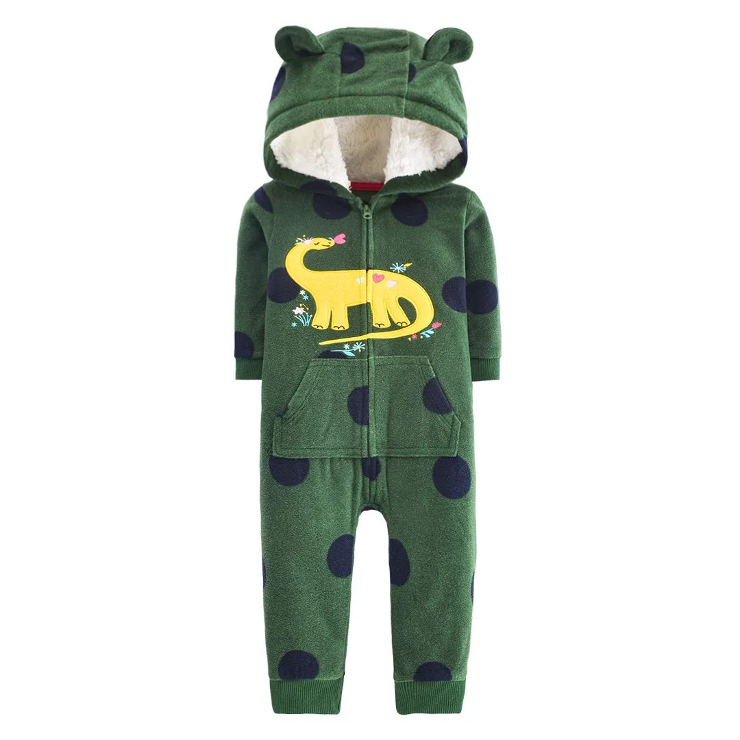 Knitted winter toddler girl clothing wholesale infant clothes long sleeves hoodie jumpsuit