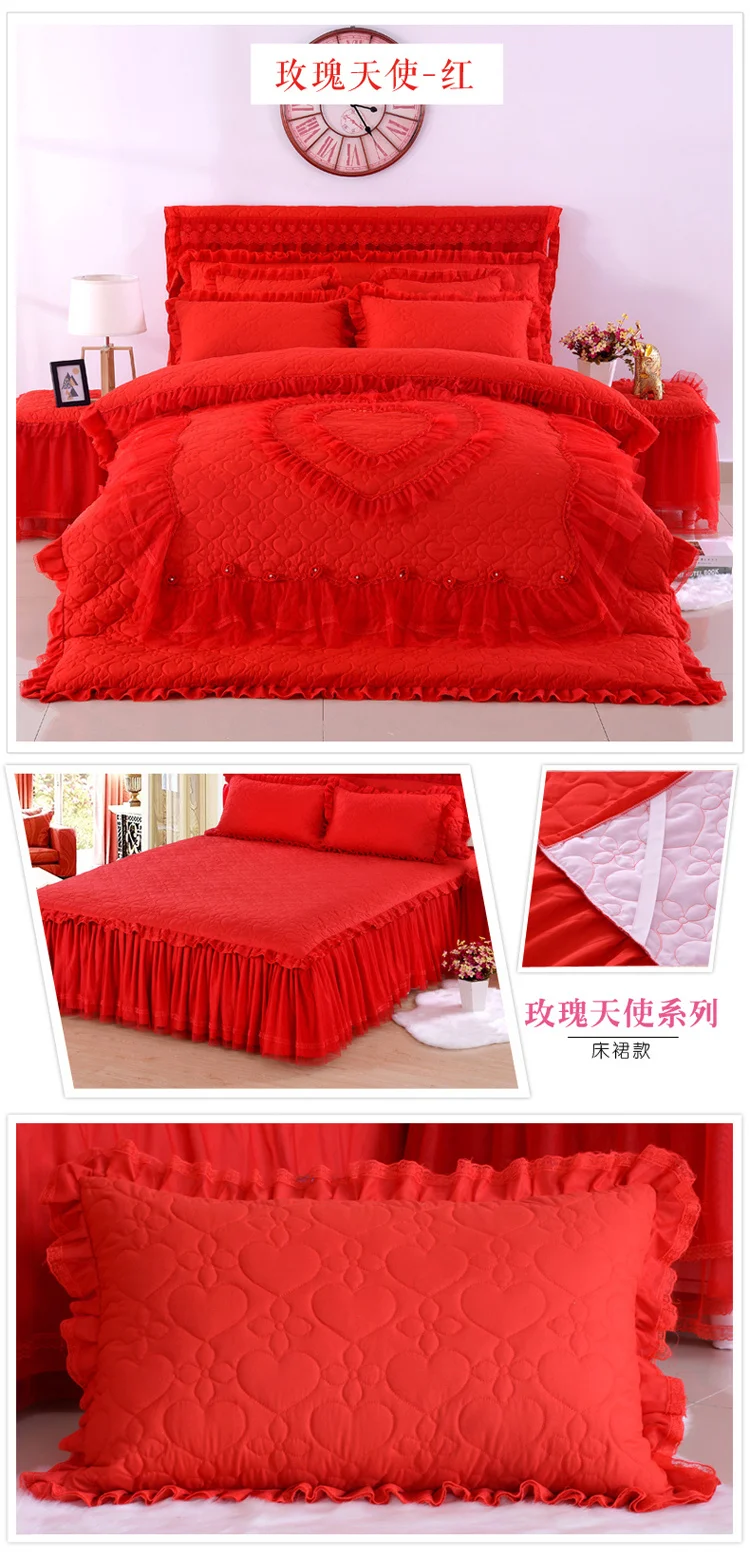 Reliable quality high grade new product princess style lace embroidery bed sets four seasons suitable bedding sets bed skirt