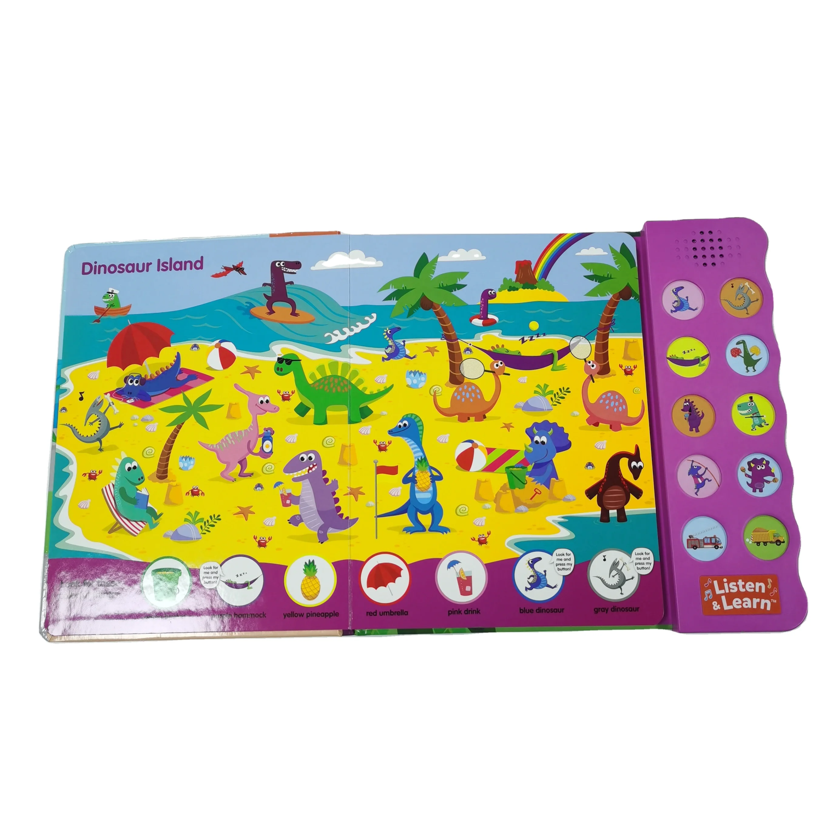 Custom  10 Buttons Kids Audio Books With Music Sound Module Book