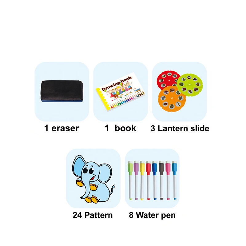 Educational Learning Children Multi-Functional Projection Drawing Painting Board Toys With Table And Chair