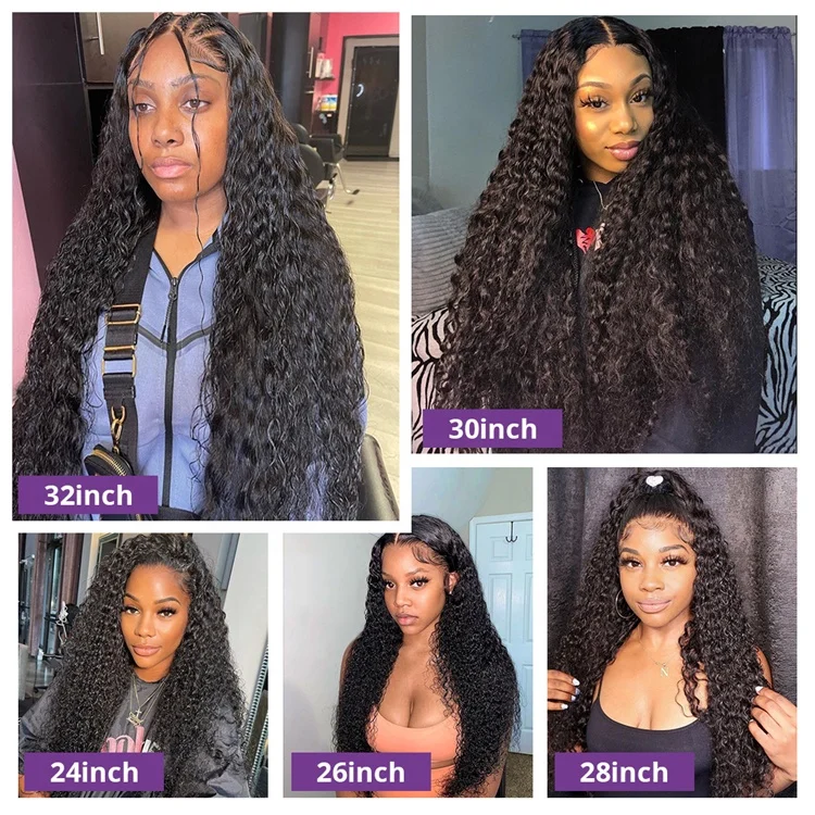 180 Density 13x6 Deep Wave Lace Front Wig Brazilian 13x4 Perruque Lace Frontal Wig Preplucked Bleached Knots Human Hair Lace Wig