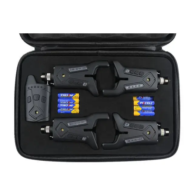 Black JZH-RF 2198 4+1 Great Feedback Wireless Waterproof Fishing Bite Alarm Set