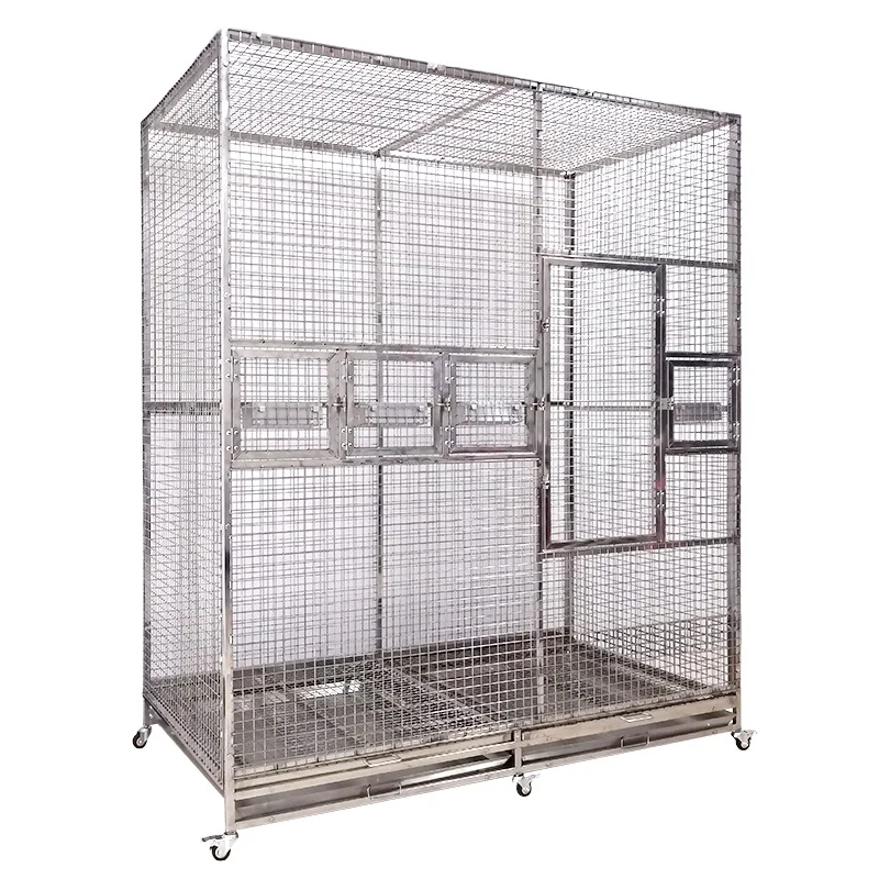 LIZE PET Wholesale Bird Cage Veterinary Equipment Stainless Steel Pet Breeding Bird Parrot Pigeon Cage