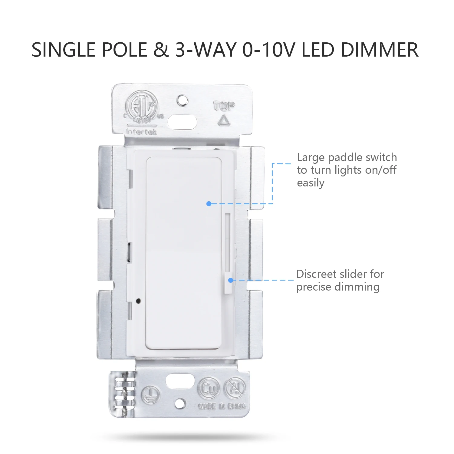  Плавное затемнение 600 Вт Incadesant/LED/CFL 0-10 в светодиодный регулятор яркости с пластиной