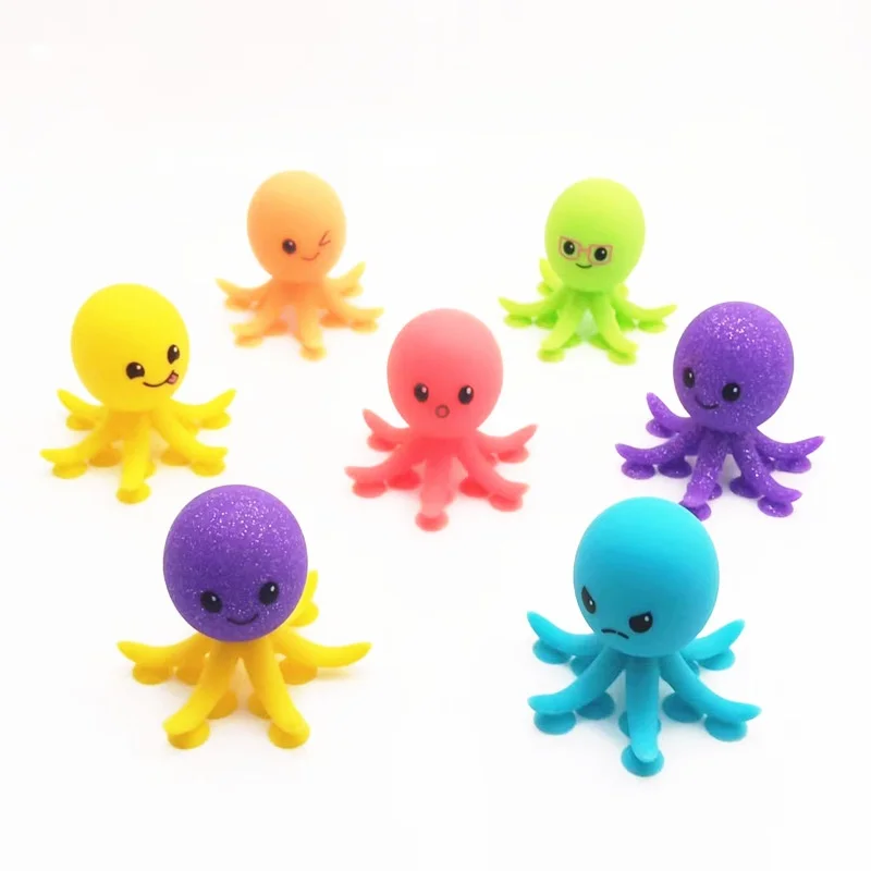 Emotion Noctilucent Silicone Octopus Stress Relief Balls Toys for Kids Adults Relax Squeeze Balls Sensory Fidget Toys