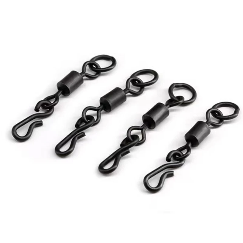4# 7# Matte Black QC Drop Off Inline Swivel With Ring Fishing Hair Rig for Carp Accessories