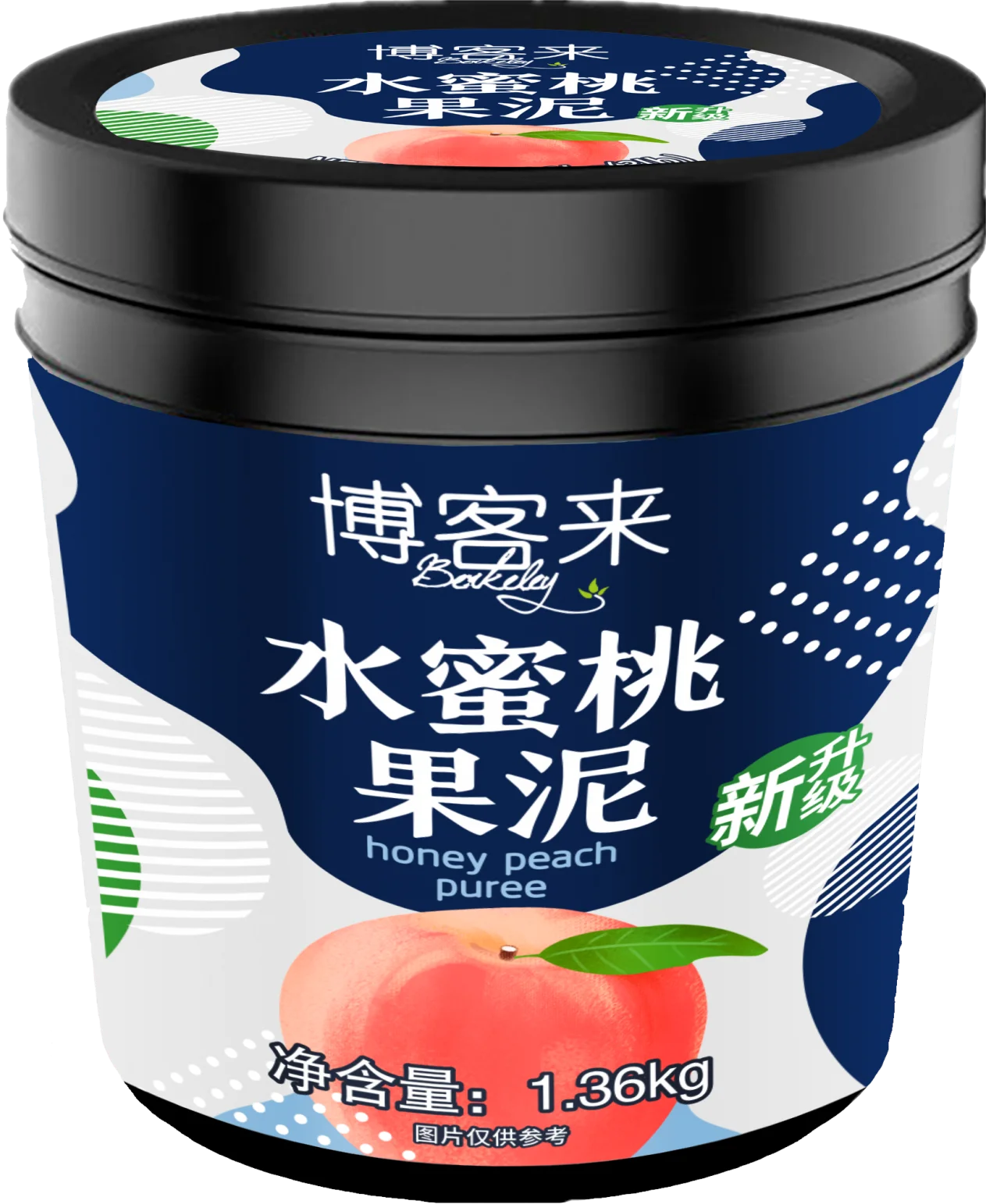 1.36kg BOKELAI Peach puree jam Pearl milk tea ingredients Fruit tea ingredients